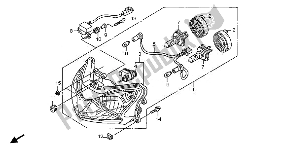 Alle onderdelen voor de Koplamp (eu) van de Honda ST 1300A 2010