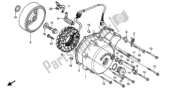 All parts for the Left Crankcase Cover & Generator of the Honda VT 600C 1994