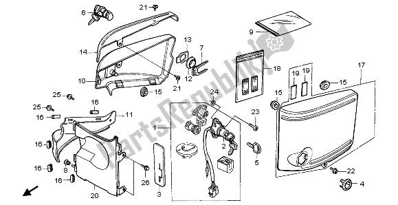 Toutes les pièces pour le Couvercle Latéral Et Jeu De Clés du Honda VT 1100C 1995