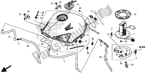 Tutte le parti per il Serbatoio Carburante E Pompa Carburante del Honda CB 500 FA 2013