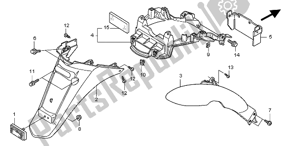 Todas las partes para Guardabarros Trasero de Honda PES 150R 2009