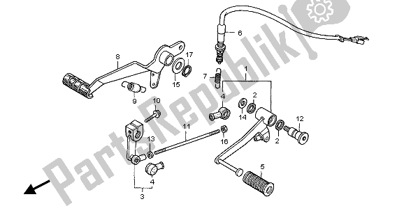 Todas las partes para Pedal De Freno Y Pedal De Cambio de Honda CBF 600N 2006