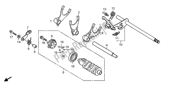 All parts for the Gearshift of the Honda VT 750 SA 2010