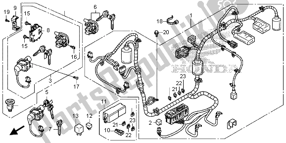 Todas las partes para Arnés De Cables de Honda SH 125D 2013