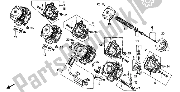 Todas las partes para Carburador (componentes) de Honda CBR 600F 1989