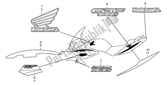 All parts for the Stripe & Mark of the Honda CBF 1000S 2009