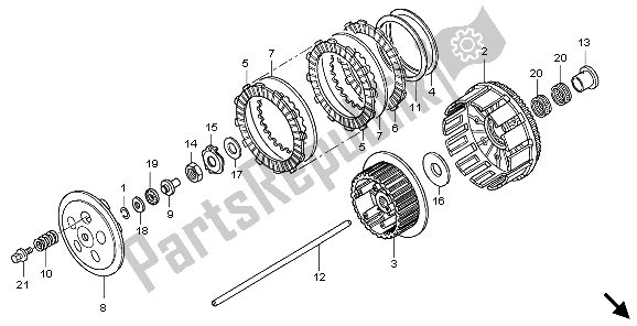 All parts for the Clutch of the Honda CRF 250X 2009
