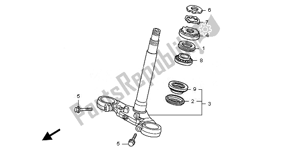 All parts for the Steering Stem of the Honda CBF 600S 2010