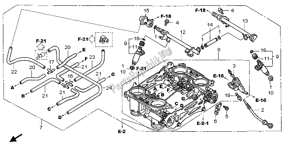 All parts for the Throttle Body (assy.) of the Honda VFR 800 2009