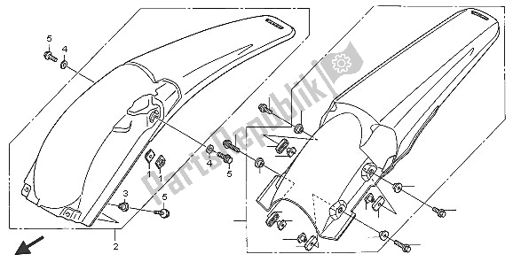 Todas las partes para Guardabarros Trasero de Honda CRF 250R 2005