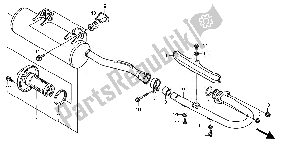 All parts for the Muffler of the Honda TRX 250 EX 2008