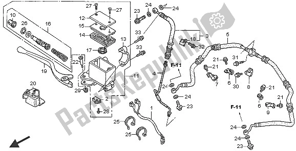 All parts for the Front Brake Master Cylinder of the Honda TRX 400 EX Sportrax 2005