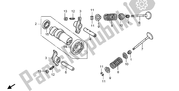 Todas las partes para árbol De Levas Y Válvula de Honda SH 150 2007