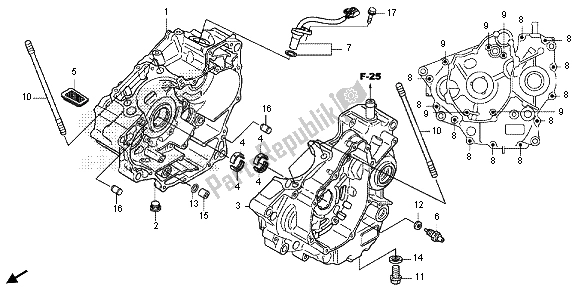 All parts for the Crankcase of the Honda CRF 250L 2013