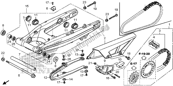 All parts for the Swingarm of the Honda CRF 250L 2013