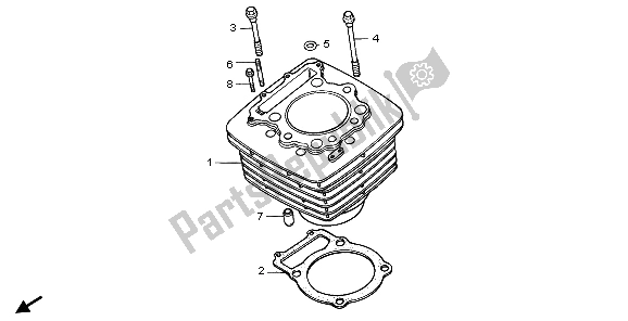 All parts for the Cylinder of the Honda XR 600R 1998