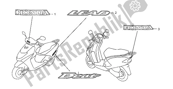 Tutte le parti per il Marchio del Honda SCV 100F 2005