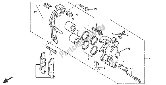 All parts for the Front Brake Caliper of the Honda CRF 250X 2005