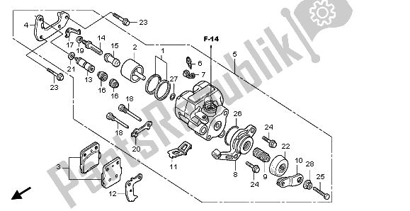 Todas las partes para Pinza De Freno Trasero de Honda TRX 300 EX Sporttrax 2001