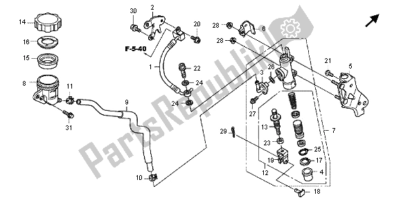 Todas las partes para Rr. Cilindro Maestro Del Freno de Honda VFR 1200F 2012