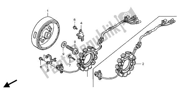 All parts for the Generator of the Honda XR 400R 2001