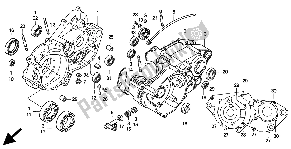 Todas las partes para Caja Del Cigüeñal de Honda CR 500R 1994
