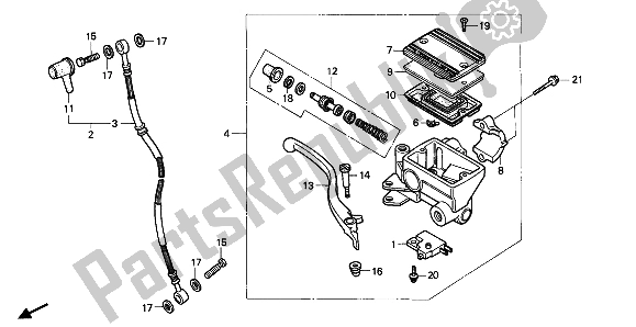 Todas las partes para Cilindro Maestro Del Freno Delantero de Honda XBR 500 1986