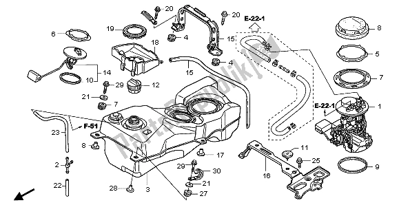 All parts for the Fuel Tank of the Honda GL 1800 2007