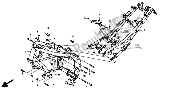 All parts for the Frame Body of the Honda CB 500F 2013