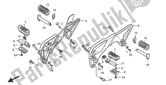 Tutte le parti per il Passo del Honda XL 650V Transalp 2005