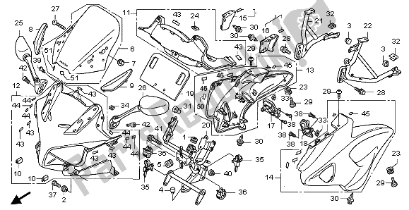 All parts for the Cowl of the Honda CBF 1000A 2006