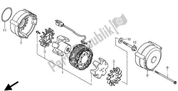 Alle onderdelen voor de Generator van de Honda CB 750F2 1998