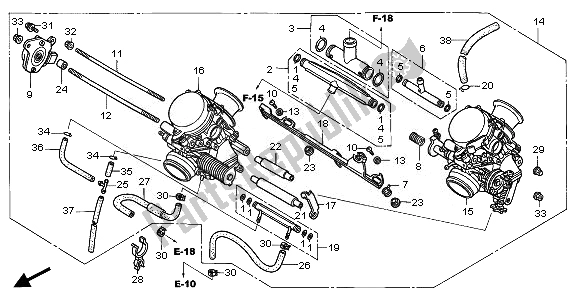 Tutte le parti per il Carburatore (assy.) del Honda CBF 500 2008