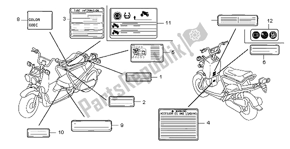 Wszystkie części do Etykieta Ostrzegawcza Honda NPS 50 2007