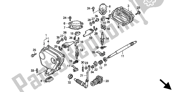 Toutes les pièces pour le La Soupape D'échappement du Honda CR 125R 1994