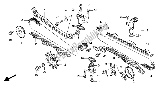 Todas las partes para Cadena De Levas Y Tensor de Honda GL 1800A 2004