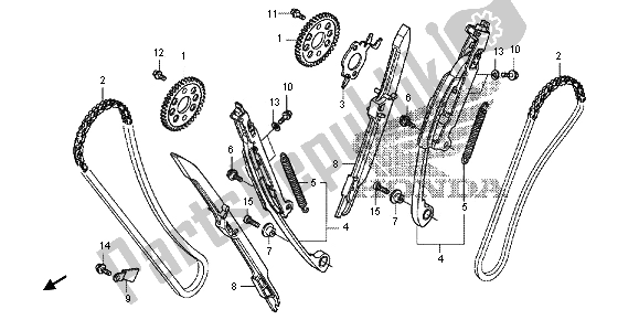 Tutte le parti per il Catena A Camme E Tenditore del Honda VFR 1200X 2012