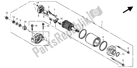 Alle onderdelen voor de Start De Motor van de Honda CBR 600 RA 2012