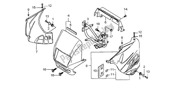 Tutte le parti per il Cappuccio del Honda NX 650 1997