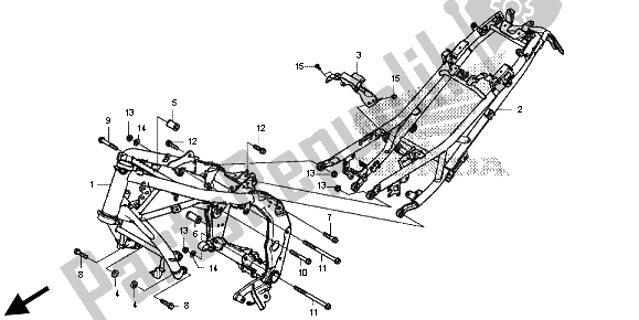 All parts for the Frame Body of the Honda CB 500 FA 2013