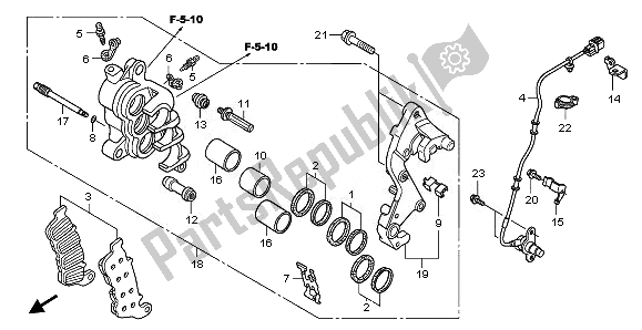 Todas las partes para R. Pinza De Freno Delantero de Honda CBF 1000 FA 2010