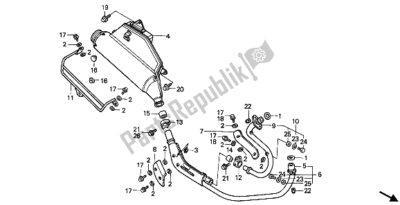 All parts for the Exhaust Muffler of the Honda XRV 650 Africa Twin 1988