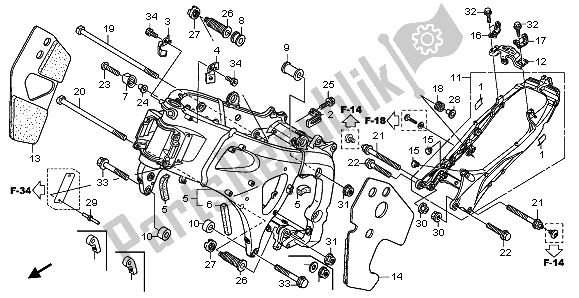 Tutte le parti per il Corpo Del Telaio del Honda CBR 600 RR 2008