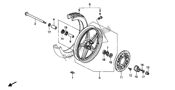 Tutte le parti per il Ruota Anteriore del Honda CB 250 1992