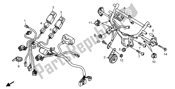 All parts for the Cowl Stay of the Honda ST 1300A 2010