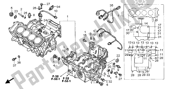 Todas las partes para Caja Del Cigüeñal de Honda CBR 1100 XX 2003