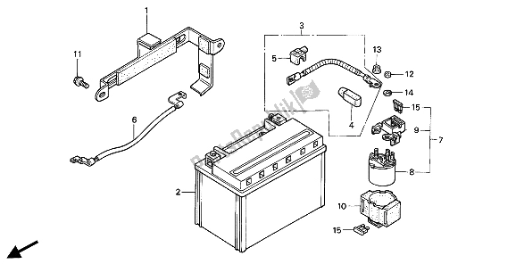 Alle onderdelen voor de Accu van de Honda NX 650 1994