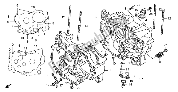 Tutte le parti per il Carter del Honda TRX 500 FA Fourtrax Foreman 2004