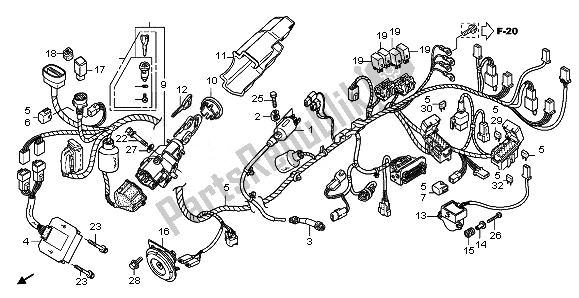 All parts for the Wire Harness of the Honda FES 125 2010