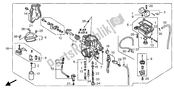 All parts for the Carburetor of the Honda TRX 300 EX Sportrax 2007